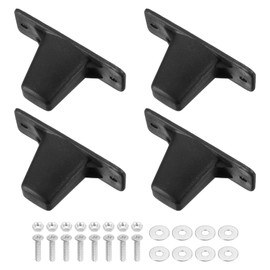 sourcing map 4Pcs Luggage Replacement Pads, Plastic Luggage Stand Feet Stud, Suitcase and Travel Gear Bottom Side Accessories with with Screws, Nuts and Washers, Black (91x38x45mm)