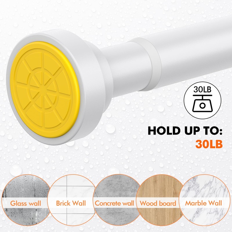 Shower Curtain Rod 31-80 in Adjustable Curtain Rod No Drilling