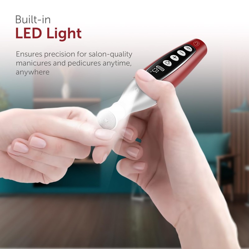 PediLux Pro Professional Manicure Pedicure Kit, Cordless Electric Nail File