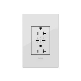 adorne 20A Tamper-Resistant Ultra-Fast Plus Power Delivery USB Type-C/C Outlet in White with Matching Wall Plate, ARTRUSB20PD30W4 ǀ Legrand