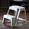 Gracious Living 2-Step Stool, Portable Plastic Stepping Stool for Dorm,