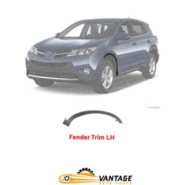 Vantage Auto Parts - Front Fender Trim Driver Side Compatible with Toyota RAV4 2013-2015 | DIRECT REPLACEMENT | Textured | 756020R030 | TO1290106