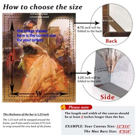 DIY Wood Canvas Frame Kit Stretch Canvas Frame Solid Wood Stretcher Bars for Easy Assembly and Perfect for for Oil Paintings, Prints, Stretching, Canvases