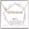 Mama of Three Elephant Mother Sentiments Necklace - Mother's Day