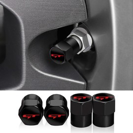for K5 GT Tire Valve stem caps Compatible with K5 GT line-fit GT Accessories K5 K3 K4 for car Tire stem Caps.(Black-QYGT)