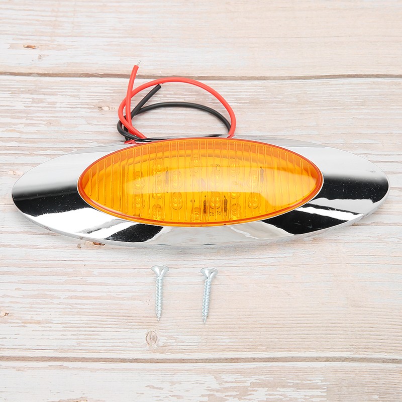 4pcs 6.5in 16LED Oval Side Marker Light 12V DC Shockproof
