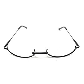 TOKYO GOODS MARKET Oval Half Rim Date Glasses, No Lenses, Bottom Frame, Fashion Glasses, Moe Glasses, One Size Fits Most, Black