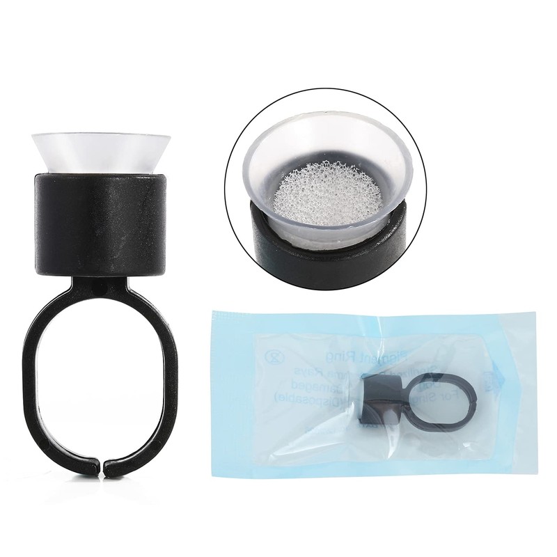 KingWei Ink Ring Cups,KingWei 50pcs Microblading Pigment Glue Rings with