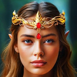 Kilshye Fairy Crown Gold Costume Headpiece Renaissance Headband Hair Accessories for Women