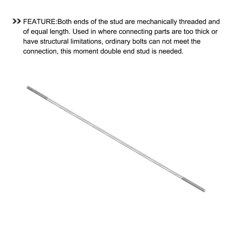 METALLIXITY 5 Pcs Double Sided Stud Bolts (M4 Thread 150mm