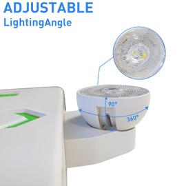 OSTEK Green Exit Sign with Emergency Exit Lights, 2 Adjustable Head Lights, Double Face and 90min Long Backup Battery, ABS Fire Safety Emergency Exit Light (UL Certified 120-277V)(UL 94V-0) (6pack)