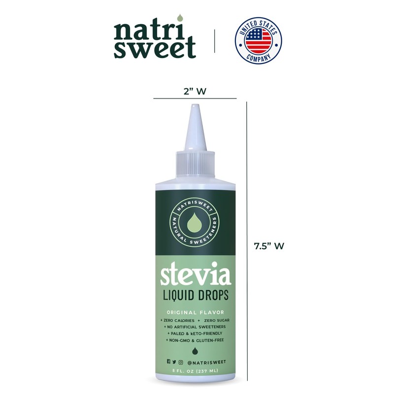 Natrisweet Liquid Stevia Drops, 8oz 2pack, Pure Sweetener from Stevia