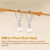 Suplight 925 Sterling Silver Pearl Earrings 6mm, Small White Freshwater