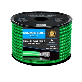 14 Gauge Primary Boat Cable - 20 ft Marine Grade Wire Tinned Oxygen-Free Copper - 14 AWG UL 1426 Standard PVC Wire for Boat, Automotive, Speakers, Camper & Trailers