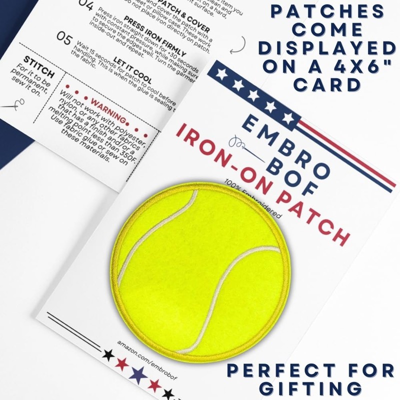 EMBRO BOF Classic Tennis Patch – 3.5 inches, Cool Tennis