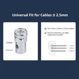Universal 2.5 mm Throttle Cable Nipple Screw Nipple, Throttle Cable Stops, Bicycle Brake Cable Ends Brake Cable End for Go-Karts Motorcycles Scooters Lawn Mowers Tractors Pack of 20