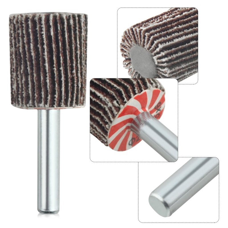 TOVOT 10PCS 3/4"×1" Mounted Flap Wheels with 1/4" Mandrel 80