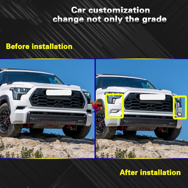ECAHAYAKU LED Front Bumper DRL Fit For 2023-2025 Toyota Sequoia