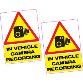 Printwhizz Ltd 2X in Vehicle Camera Recording Vinyl Sticker 100x70mm Car Van Taxi Dash Cam