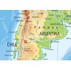 South America Physical Map - 23.3 x 16.5 Inches -
