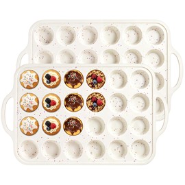 2 Pack Silicone Muffin Pans with Metal Reinforced Frame Regular 24 Cups Cupcake Pan with Handle Nonstick BPA Free Muffin Molds for Baking Muffins, Cupcakes, Egg Bites, Oven Dishwasher Safe