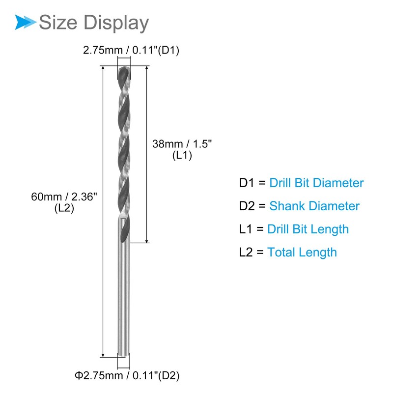 CoCud Micro Drill Bit 2.75 mm Drill Bit Diameter 70