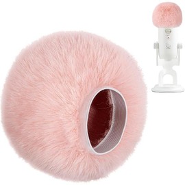 Pop Filter/Windscreen for Blue Yeti and Yeti Pro Microphones,  Mic Cover for Filtering Plosives and Hissing Noise - Color: Fuzzy-Pink