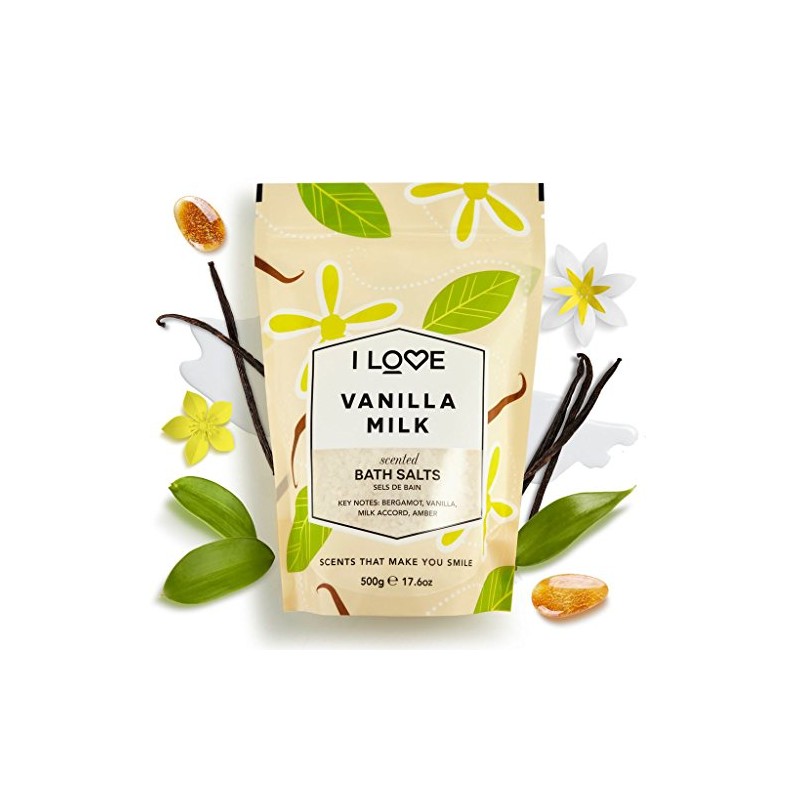 I Love Vanilla Milk Scented Bath Salts, With 99% Naturally