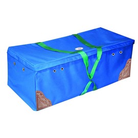 Derby Originals Hay Bale Bag X-Large 600D Waterproof for California Bales with Leaf & Basket Hand Tooled Leather Accents 52" x 28" x 20", Royal Blue, (71-9511-RBL)