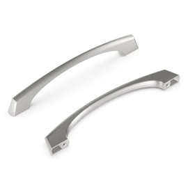 Hickory Hardware 1 Pack Solid Core Kitchen Cabinet Pulls, Luxury Cabinet Handles, Hardware for Doors & Dresser Drawers, 5-1/16 Inch (128mm) Hole Center, Stainless Steel, Greenwich Collection
