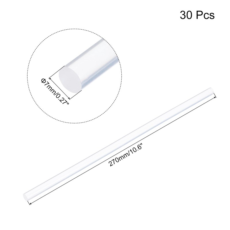 sourcing map 30pcs Full Size Hot Glue Gun Sticks 7mm