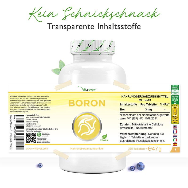 Vit4ever® Boron - 3 mg - 365 Tablets - Laboratory