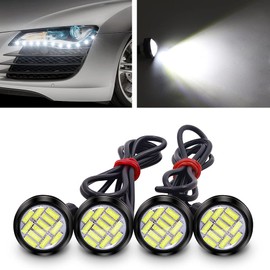 X-STYLE LED Daylight, Eagle Eye Spotlight, 0.9 inches (22 mm), 12 Row LED Bolt-type, Cow Eyes, Large Ball, Waterproof, High Brightness, Recessed Type, For 12 V, Set of 4 (White)