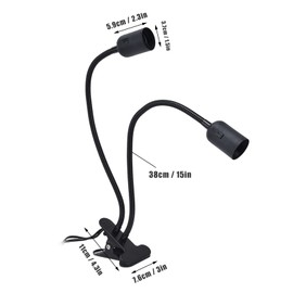 Table Clip Lamp Holder E27/E26 Lamp Holder Clip Black Double Headed 360 Degree Adjustable Clip Lamp Holder 100‑240V