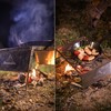 CAMPINGMOON Folding Campfire Grill Grate Open Fire Cooking Camping Portable