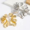 Chunky Gold Flower Earrings Flower Statement Earrings Large Floral Leaf