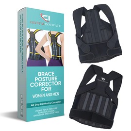 CrystalInnovate Posture Corrector: - Adjustable Shoulder Straightener and Posture Corrector for Women and Men- To Elevate Your Posture with Your Daily Alignment Boost (Small)