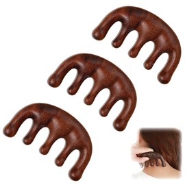 3 PCS Wooden Massage Comb Head Massager Wooden Scalp Massager Scalp Comb Hair Massager Scalp Scalp Comb for Head Scalp Comb Gua Sha Comb Body Massage Tool for Men Women