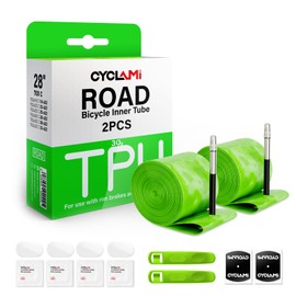 2 Pack TPU Inner Tube 700C x 18-32C for Road Bike Tire Upgraded Durability Bicycle Tube 45MM Length of Presta Valve Lightweight