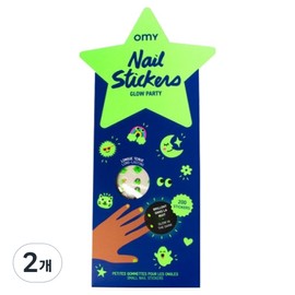 Oh My Children's Nail Sticker Glow Party 200p OMY-NAIL06, 2 pieces, mixed colors / 오마이 어린이 네일 스티커 글로우 파티 200p OMY-NAIL06, 2개, 혼합색상