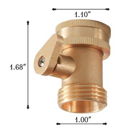Hourleey Hourleey Brass Garden Hose Shut Off Valve, 2 Pack Heavy Duty 3/4 Inch Solid Brass Garden Hose Shut Off Valve with 10 Extra Rubber Washers