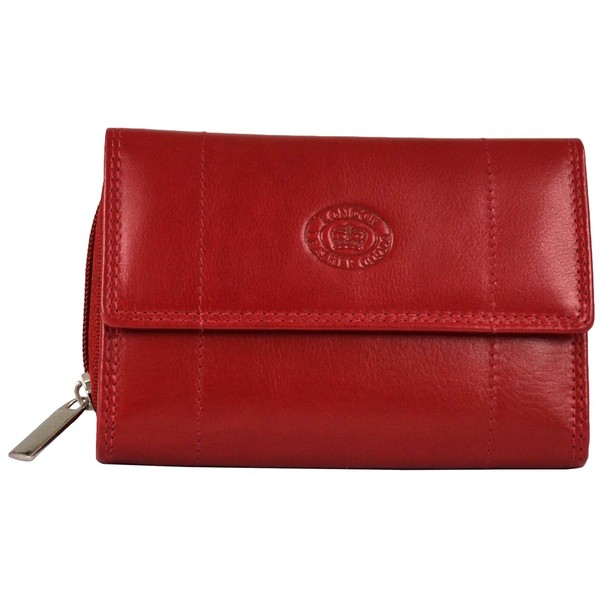 Ladies Soft Real Nappa Leather Zip-around Purse with Front Flap