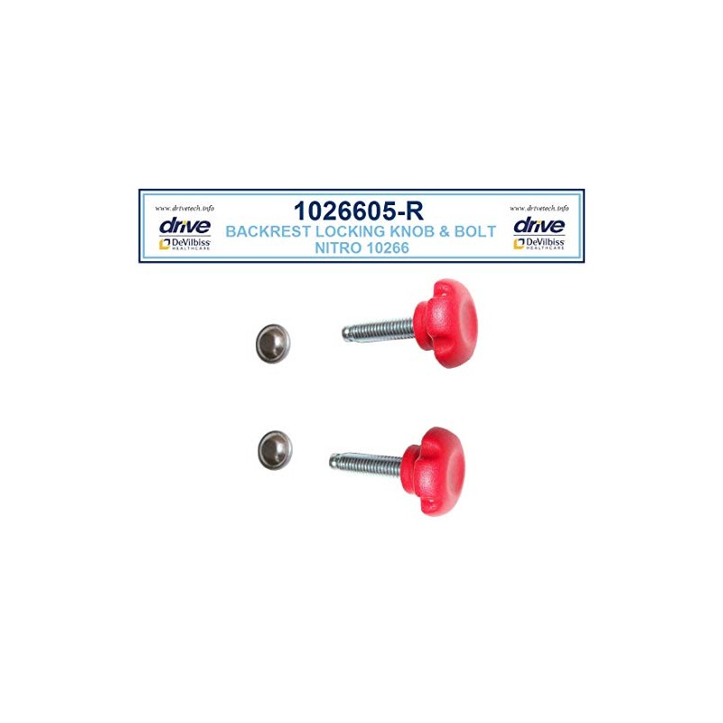 Replacement Parts for Drive Nitro Rollator, 10266 (5.Red Backrest Knob