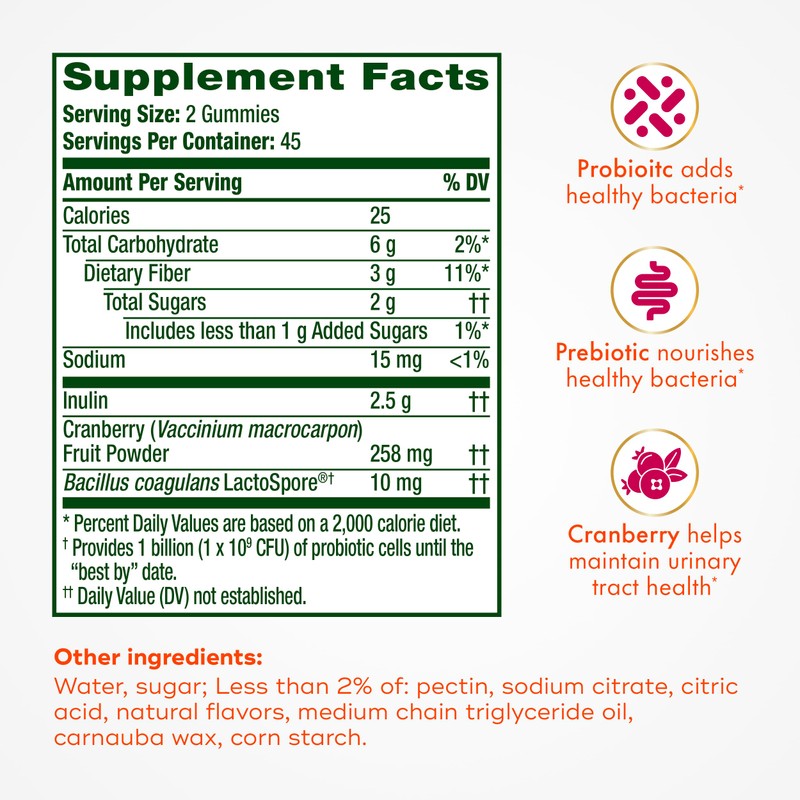 Align Align Probiotic, Women's Dualbiotic Gummies, Cranberry Flavor, 90ct