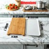 Bamboo Kitchen Cutting Board with Sliding White Tray, Heavy-Duty Food