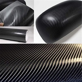 F & B LED LIGHTS 4D Black Carbon Fiber Vinyl Wrap Sticker Air Release Free Anti-Wrinkle (120" x 60" / 10 FT x 5 FT)