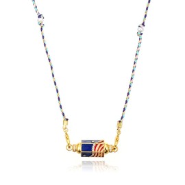 LUREME Boho Lucky Charm Necklace – Multi-Color String & Pearl Statement Necklace for Women, Love/Faith/Eye Rainbow Jewelry (nl006356-1)