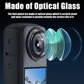 TQLGY Camera Accessories Kit for Insta360 X5, Insta 360 X5 Premium Glass Lens Guard, Silicone Protective Cover and Lens Cap, Tempered Glass Screen Protectors, Camera Case Bundle Kit