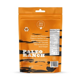 PALEO RANCH Grass-Fed Beef Jerky, Chipotle Habanero, No Added Hormones, No Preservatives, 2 oz (Pack of 2)