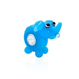 Whimsical 3D Cartoon Glass Blue Bambi Elephant Charms Bead Fits European Charm Lamp Work Bracelet For Women Teen Murano Glass .925 Sterling Silver Core